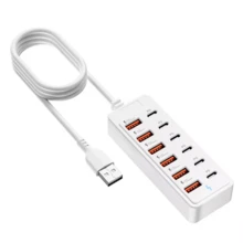 10 port power strip with USB , Type C