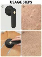 Electric Fabric Defuzzer Lint Remover with 6 Blade Sweater Fuzz Shaver USB Rechargeable - Image 3