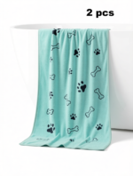 Quick Dry Dog Towel 2 pcs cyan