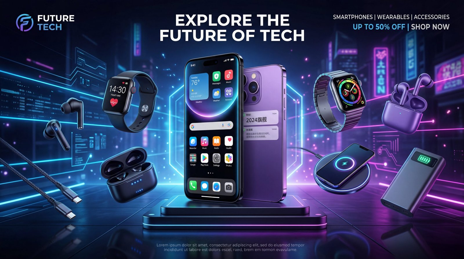 modern tech accessories.