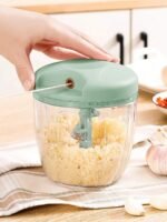 5-Blade Manual Garlic Press and Grinder Multi-Function Vegetable Shredder for Kitchen