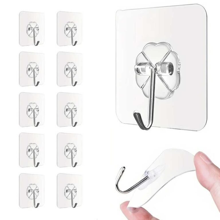 Heavy Duty Self Adhesive Wall Hooks Waterproof Damage Free Multi Purpose Hanging Hooks Set