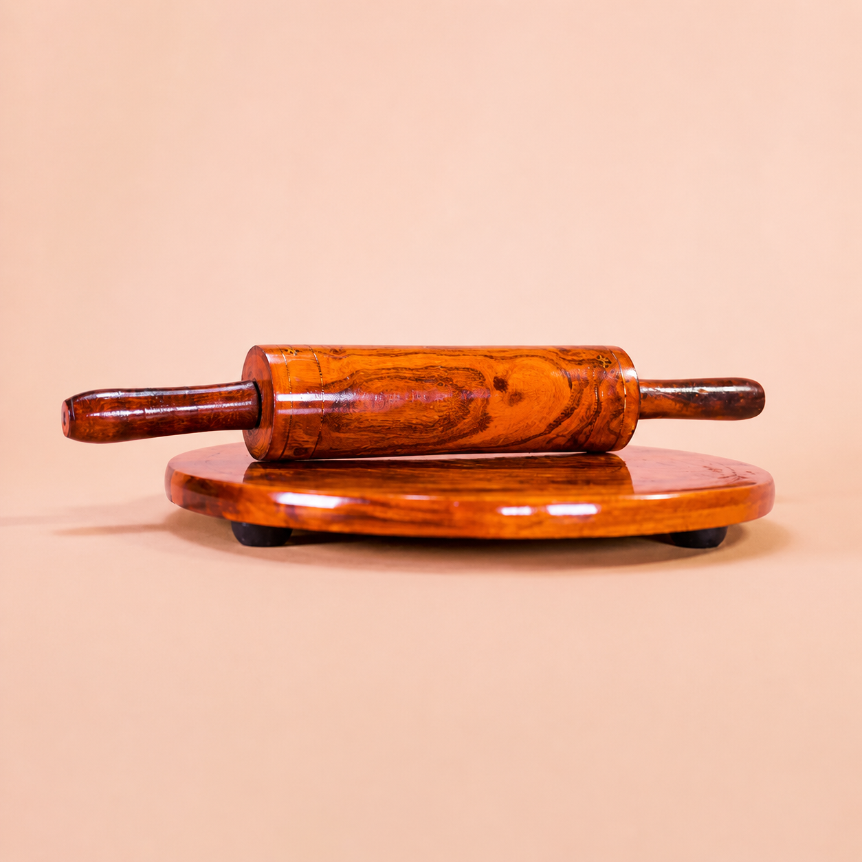 Wooden Chakla Belan Set Handmade Wooden Chakla Belan Set | Pure Sheesham Wood | UK - Image 1